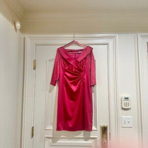 Tahari=Satin Fuchsia  Faux Wrap=cocktail 12